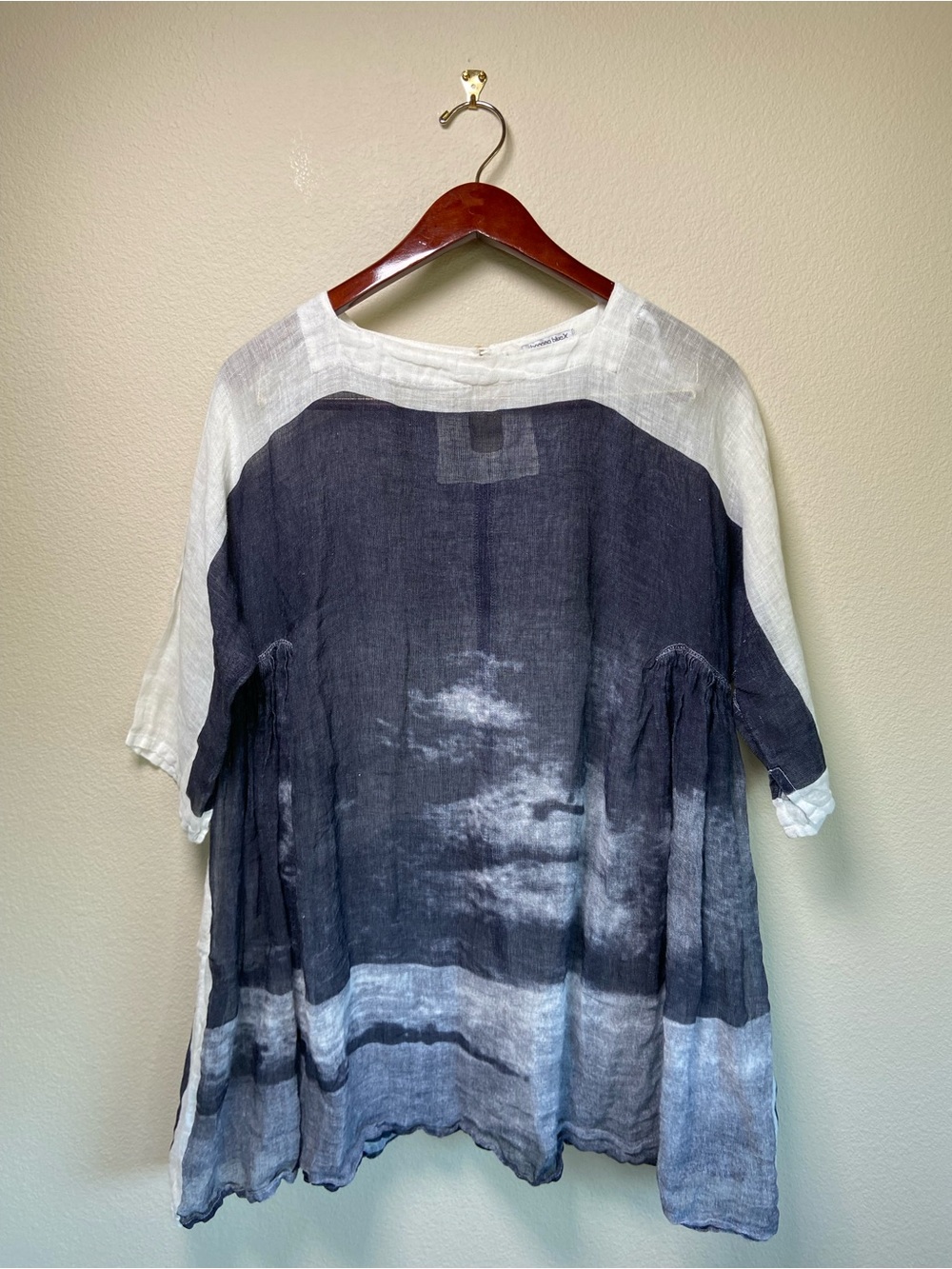 Banana Blue Linen Oversized Top XS Lightweight